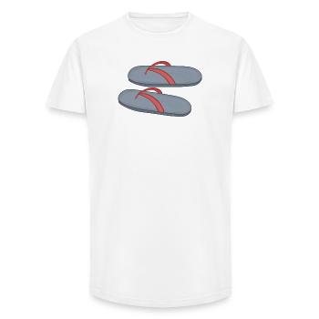 Beach Flip Flop Design - Long Fit Men's T-Shirt - white - Front - AI Model Male 185 light (185cm)