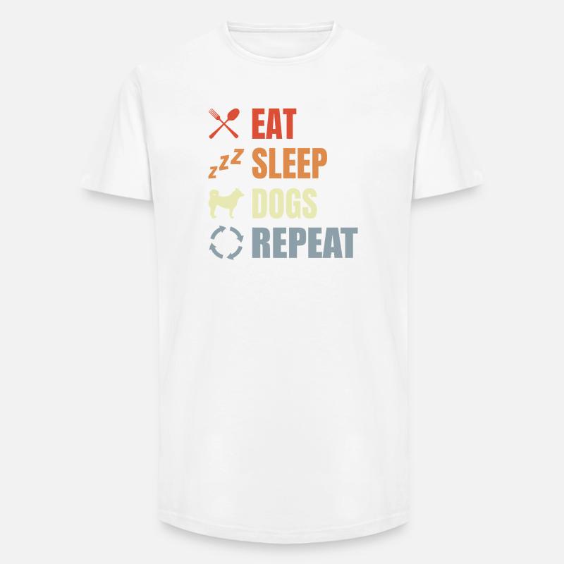 Hundebesitzer Routine - Long Fit Männer T-Shirt - Weiß