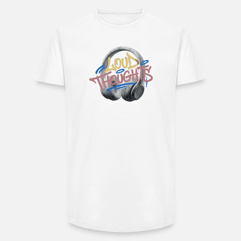 Loud Thoughts Graffiti - Long Fit Männer T-Shirt - Weiß
