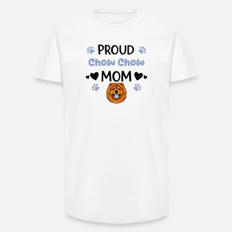 Stolze Chow Mutter, Chow-chow - Long Fit Männer T-Shirt - Weiß