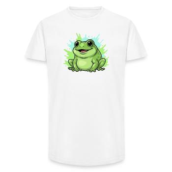 Frog with paint splash background - Long Fit Men's T-Shirt - white - Front - AI Model Male 185 light (185cm)