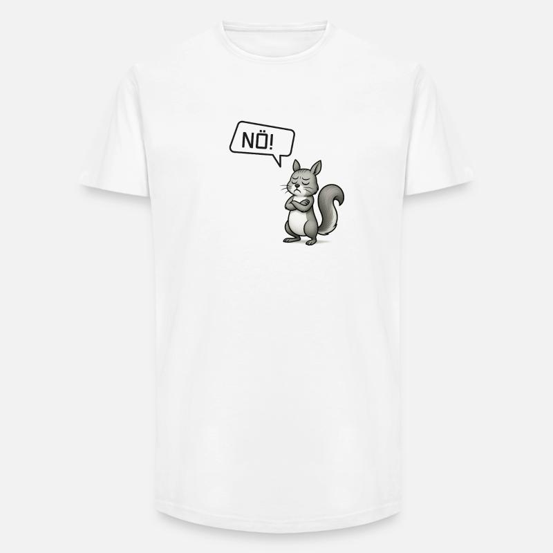 Nö! Eichhörnchen – Kleiner Sturkopf im Wald - Long Fit Männer T-Shirt - Weiß
