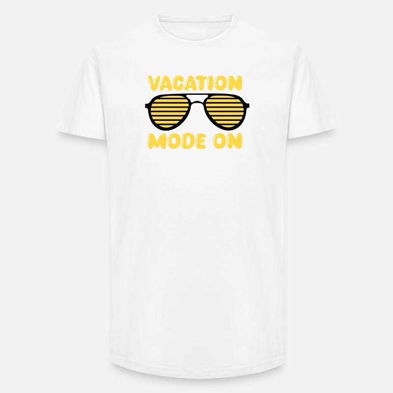 Vacation Mode On Retro - Long Fit Männer T-Shirt - Weiß