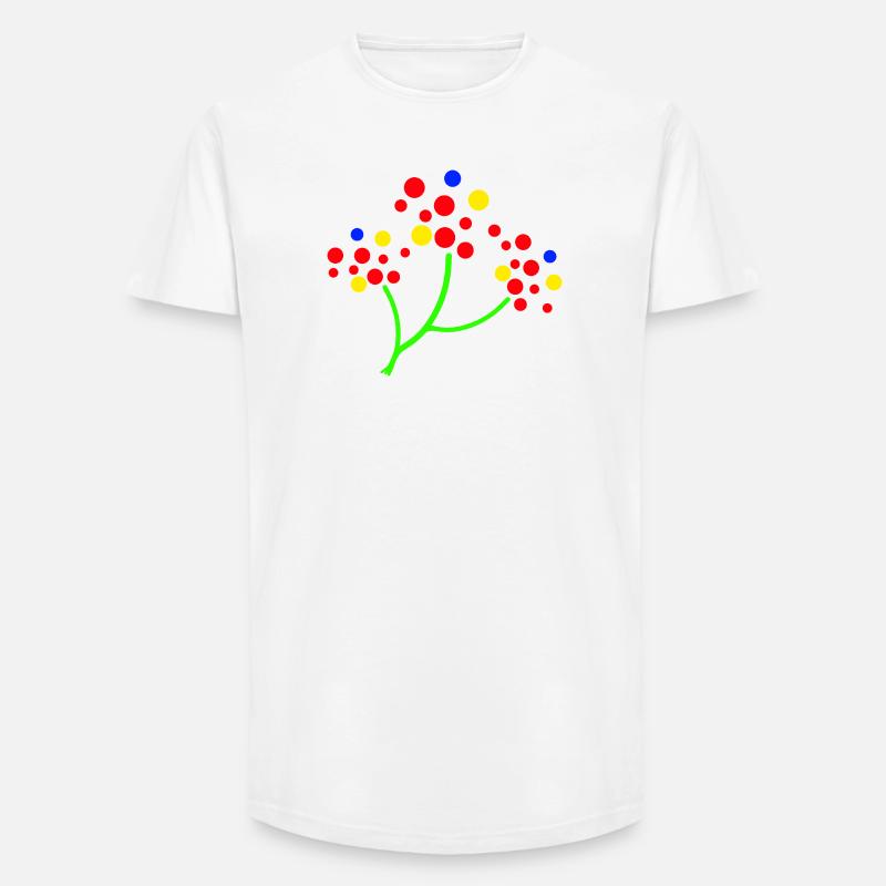 Explosion de l’arbre à points néon - T-shirt coupe longue homme - blanc