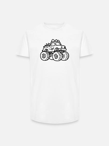 Monstertruck - Long Fit Männer T-Shirt - Weiß
