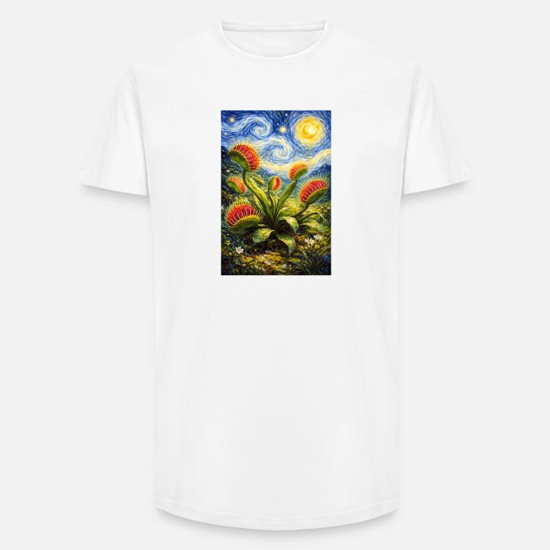 Venus Flytrap Starry Night - Long Fit Men's T-Shirt - white