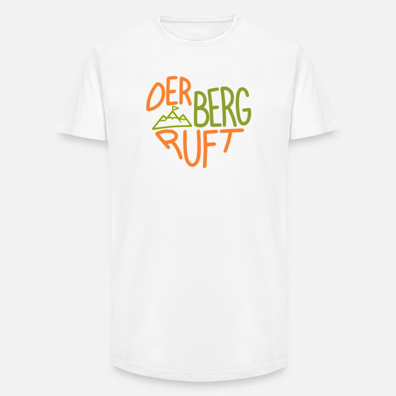 Der Berg Ruft Herzdesign - Long Fit Männer T-Shirt - Weiß
