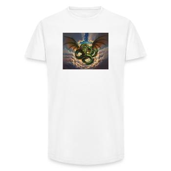 Dragon Storm over Clouds - Long Fit Men's T-Shirt - white - Front - AI Model Male 185 light (185cm)