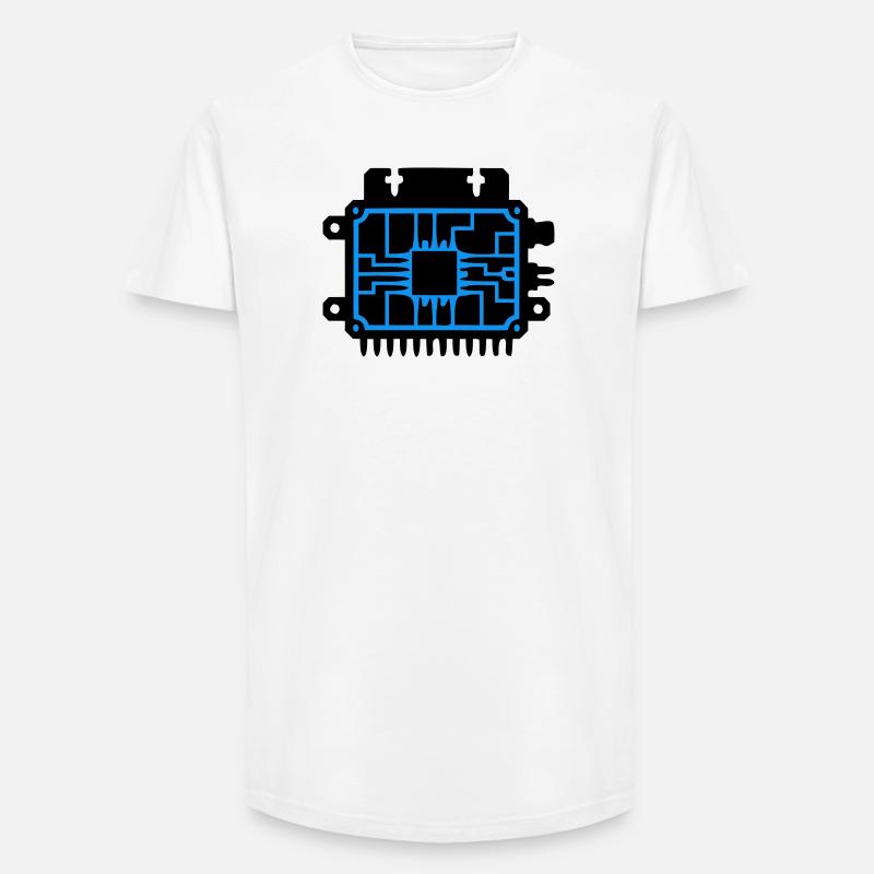 Logo informatique du PCB Microchip - T-shirt coupe longue homme - blanc