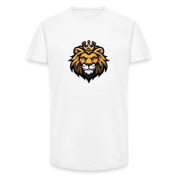Lion Head Crown - Long Fit Men's T-Shirt - white - Front - AI Model Male 185 light (185cm)
