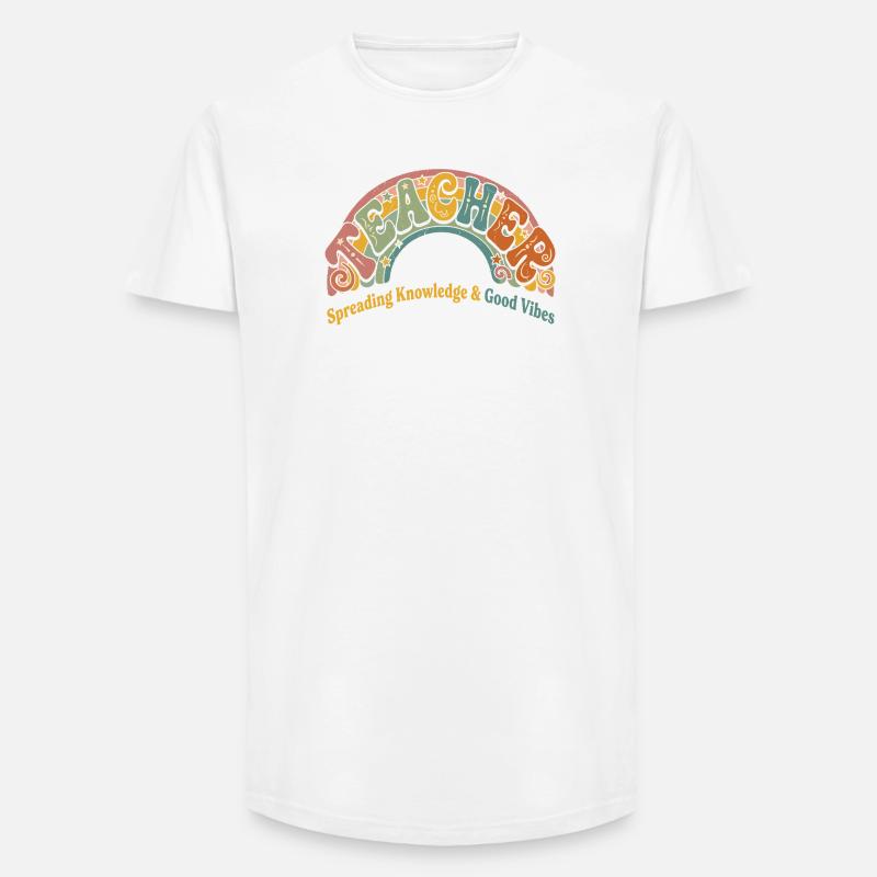 Latter, viden og gode vibes - Long fit herre T-shirt - hvid