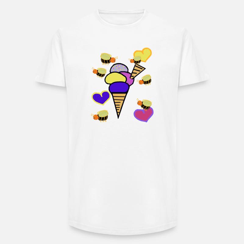 Retro Eis Eiskrem Eiscreme Bienen - Long Fit Männer T-Shirt - Weiß