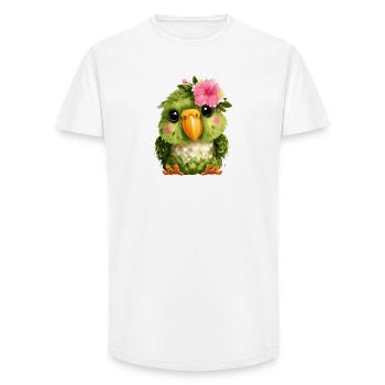 Spring Parrot with Floral Wreath - Long Fit Men's T-Shirt - white - Front - AI Model Male 185 light (185cm)