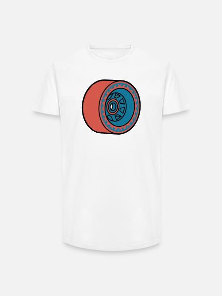 Skateboard Rolle Longboard - Long Fit Männer T-Shirt - Weiß