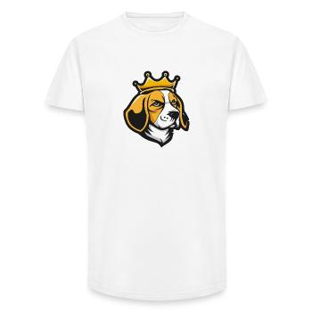 Beagle Hund Krone - Long Fit Männer T-Shirt - Weiß - Vorne - AI Model Male 185 light (185cm)