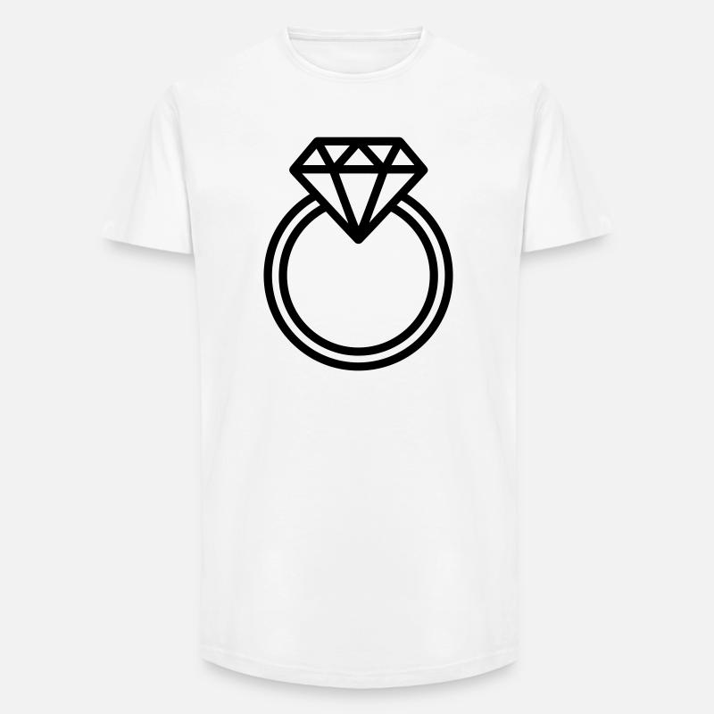 Ehering - Long Fit Männer T-Shirt - Weiß