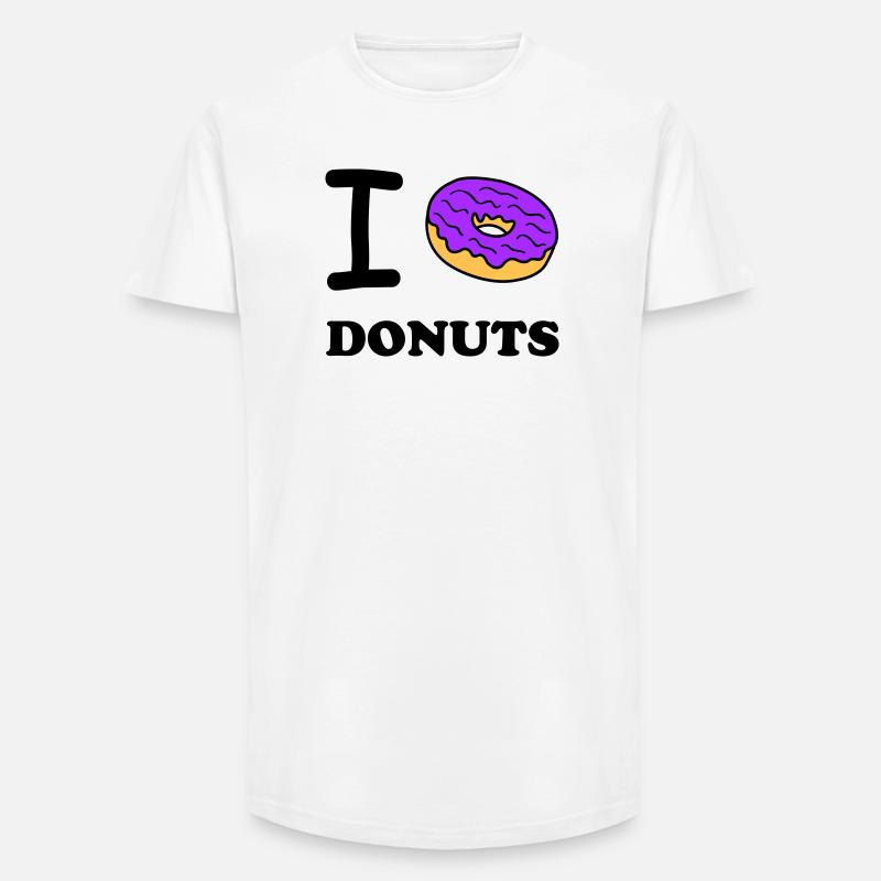 I Love Donuts - Long Fit Männer T-Shirt - Weiß