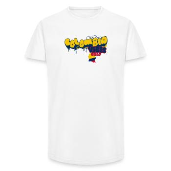 Colombia Vibes only - Long Fit Männer T-Shirt - Weiß - Vorne - AI Model Male 185 light (185cm)
