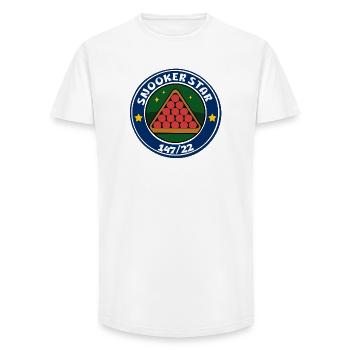 Snooker Star Triangle 147/22 - Long Fit Men's T-Shirt - white - Front - AI Model Male 185 light (185cm)