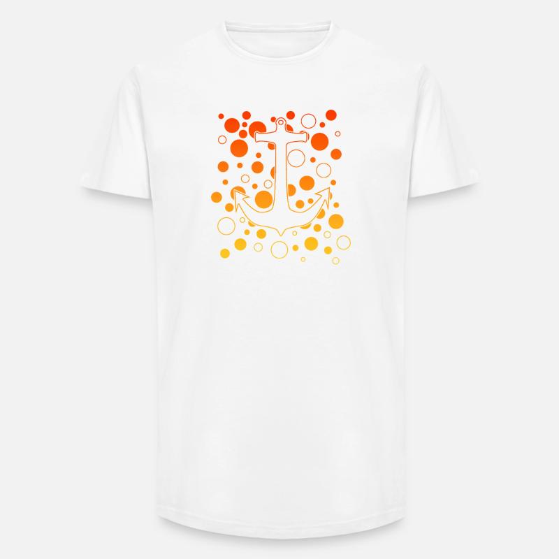 Leuchtender Anker mit Bubbles - Long Fit Männer T-Shirt - Weiß