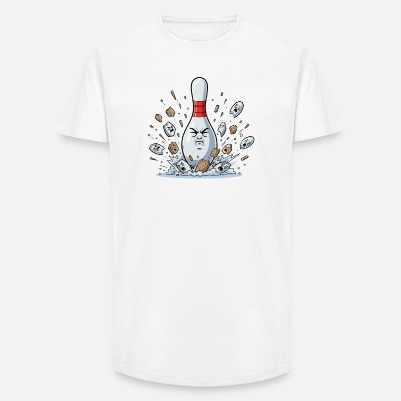 Exploding Bowling Pin Cartoon - Long Fit Men's T-Shirt - white