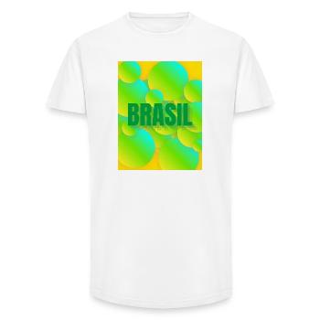 Brasil Neon Blasen Design - Long Fit Männer T-Shirt - Weiß - Vorne - AI Model Male 185 light (185cm)