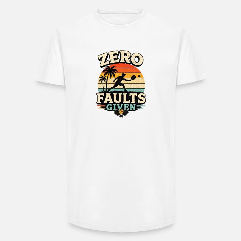 Zero Faults Given Retro Pickleball Design  - Long Fit Männer T-Shirt - Weiß