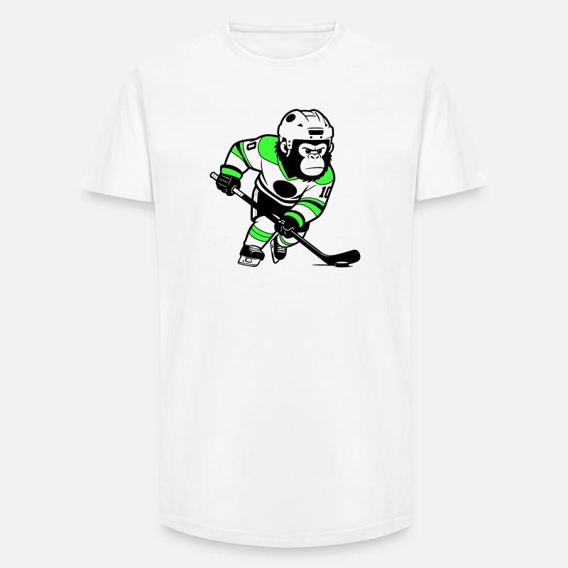 Eishockey-Gorilla - Long Fit Männer T-Shirt - Weiß