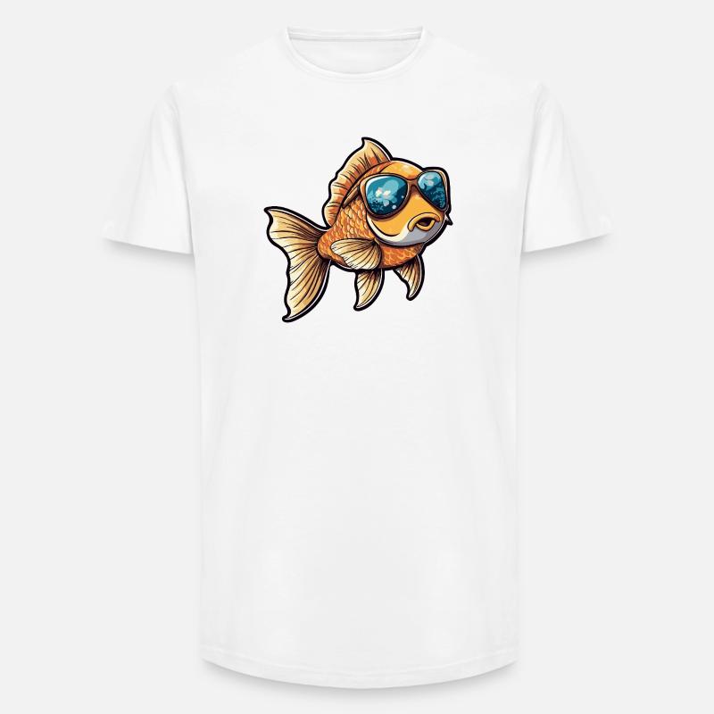 Goldfisch Comic Urlaub - Long Fit Männer T-Shirt - Weiß