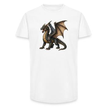 Drache Flammenklaue - Long Fit Männer T-Shirt - Weiß - Vorne - AI Model Male 185 light (185cm)
