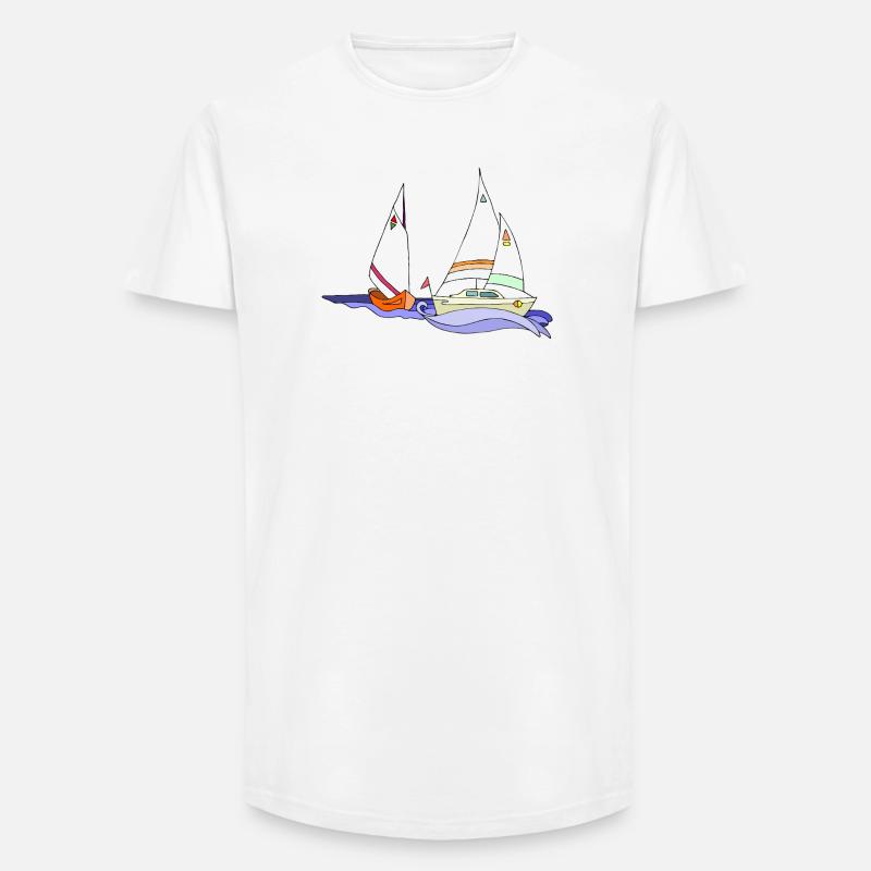 Segelboote - Long Fit Männer T-Shirt - Weiß