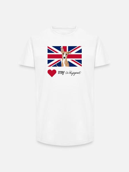 LUVMYWHIPPET (Black) - Long Fit Men's T-Shirt - white