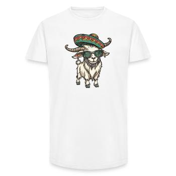 Bergziege Comic Lustig Sombrero - Long Fit Männer T-Shirt - Weiß - Vorne - AI Model Male 185 light (185cm)
