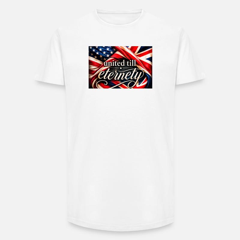 Drapeaux unis jusqu’à l’éternité - T-shirt coupe longue homme - blanc