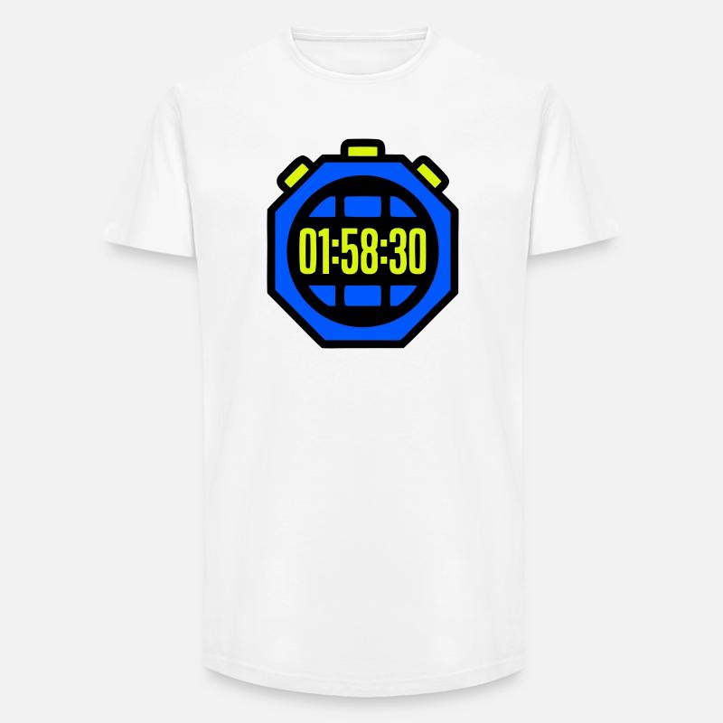 Stopwatch Best Time Half Marathon - Long Fit Men's T-Shirt - white