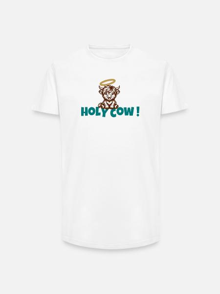 Holy Cow Halo Cartoon - Long Fit Men's T-Shirt - white