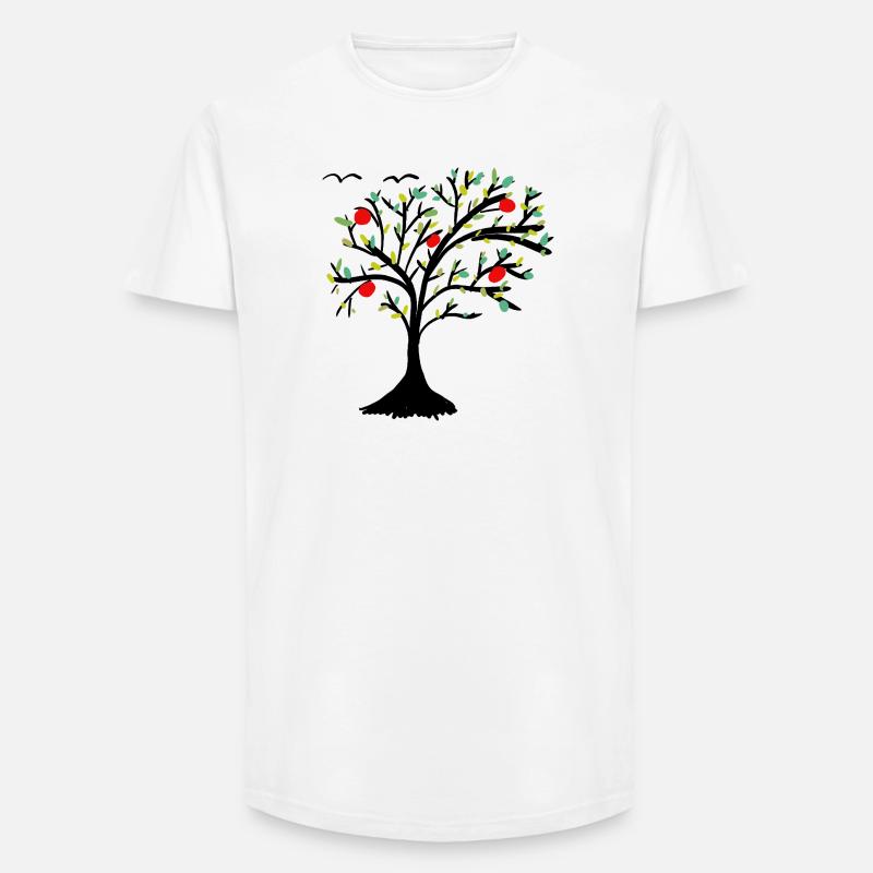 Apfelbaum Baum Garten Apfel  - Long Fit Männer T-Shirt - Weiß