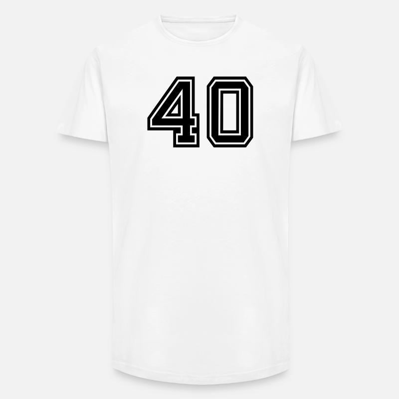 40 - Long Fit Männer T-Shirt - Weiß