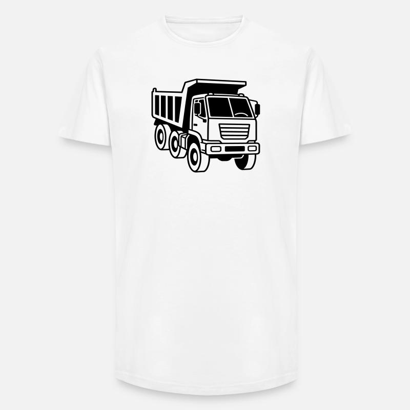 Muldenkipper - Long Fit Männer T-Shirt - Weiß