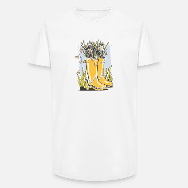 Garten Deko  - Long Fit Männer T-Shirt - Weiß
