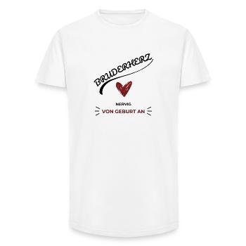 Bruderherz Von Geburt an Nervig - Geschenkidee - Long Fit Männer T-Shirt - Weiß - Vorne - AI Model Male 185 light (185cm)