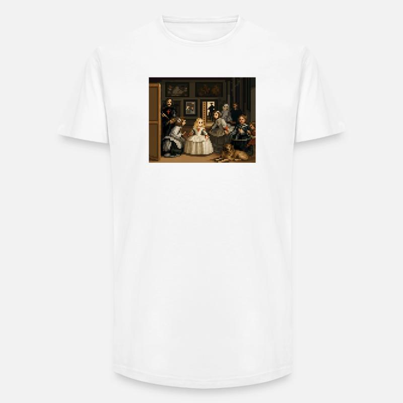 Pixelierte Las Meninas - Long Fit Männer T-Shirt - Weiß