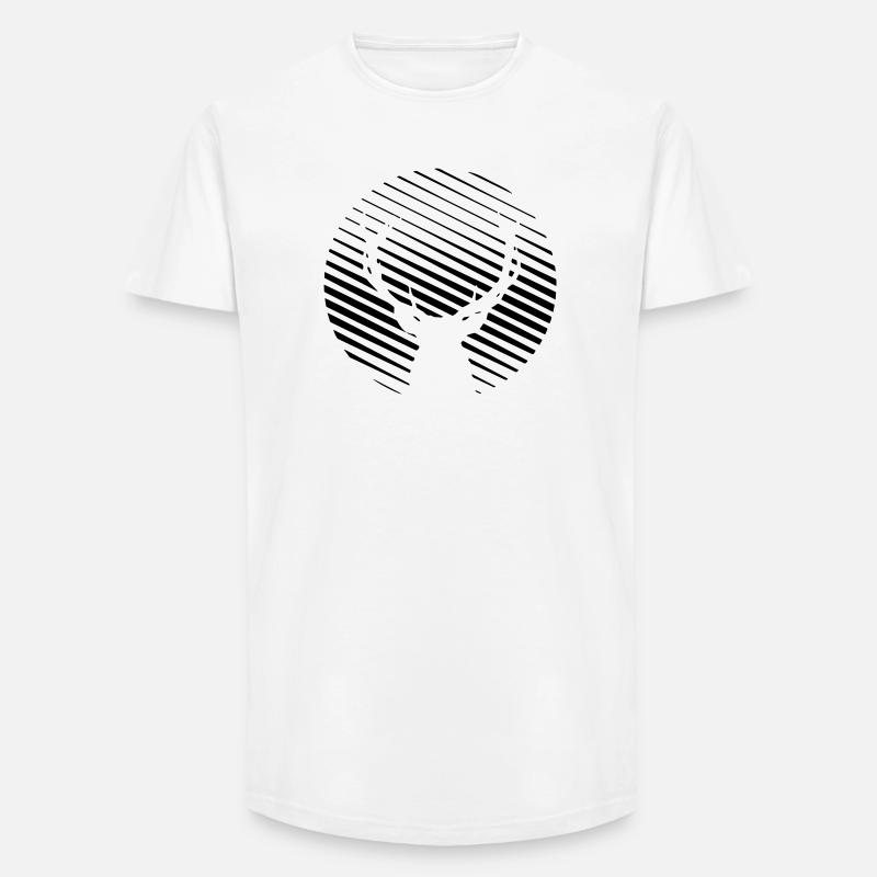 HIRSCHE - Long Fit Männer T-Shirt - Weiß