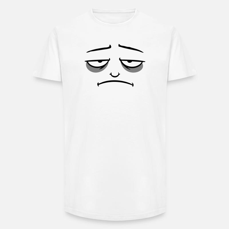 Grumpy sad disappointed face funny - Long Fit Men's T-Shirt - white