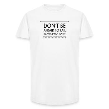 Action Over Fear Quote - Long Fit Men's T-Shirt - white - Front - AI Model Male 185 light (185cm)