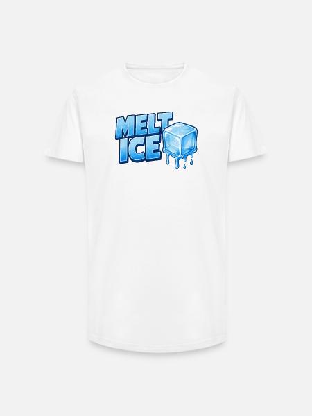 Melt Eis Eiswürfel Typo - Long Fit Men's T-Shirt - white