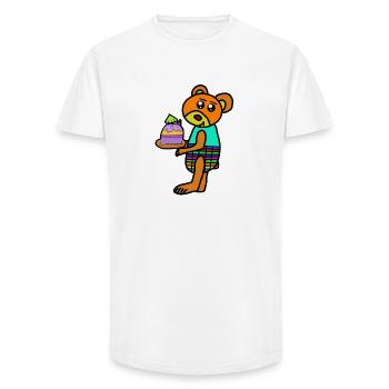 Cake Muffin Bear Teddy Teddy Bear Child - Long Fit Men's T-Shirt - white - Front - AI Model Male 185 light (185cm)
