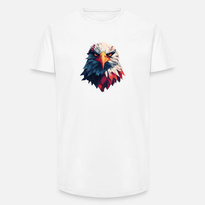 Majestätischer Adler, durchdringender Blick - Long Fit Männer T-Shirt - Weiß