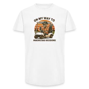 Golf Humor On My Way To Making Bad Decisions - Long Fit Men's T-Shirt - white - Front - AI Model Male 185 light (185cm)