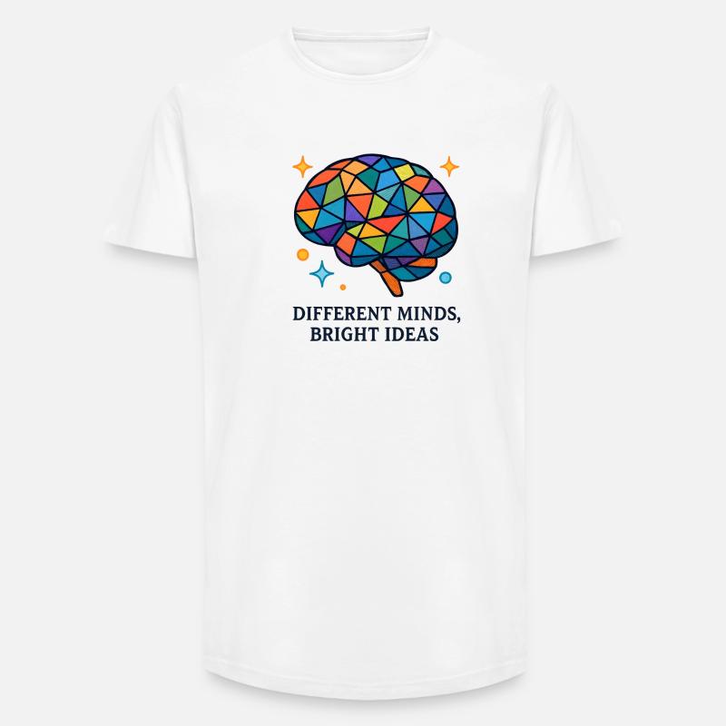 Mosaic Brain: Multiple Ideas - Long Fit Men's T-Shirt - white